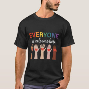Everyone Is Welcome Here Idaho Teacher 3 T-Shirt