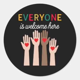 Everyone Is Welcome Here Idaho Teacher 42  Classic Round Sticker