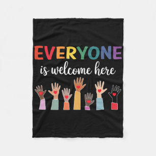 Everyone Is Welcome Here Idaho Teacher 52 Fleece Blanket