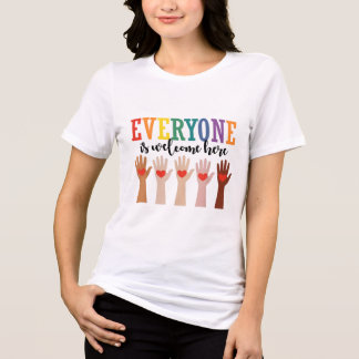 Everyone Is Welcome Here Idaho Teacher 56  Tri-Blend Shirt