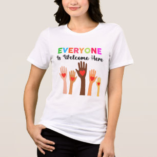 Everyone Is Welcome Here Idaho Teacher 60 Tri-Blend Shirt