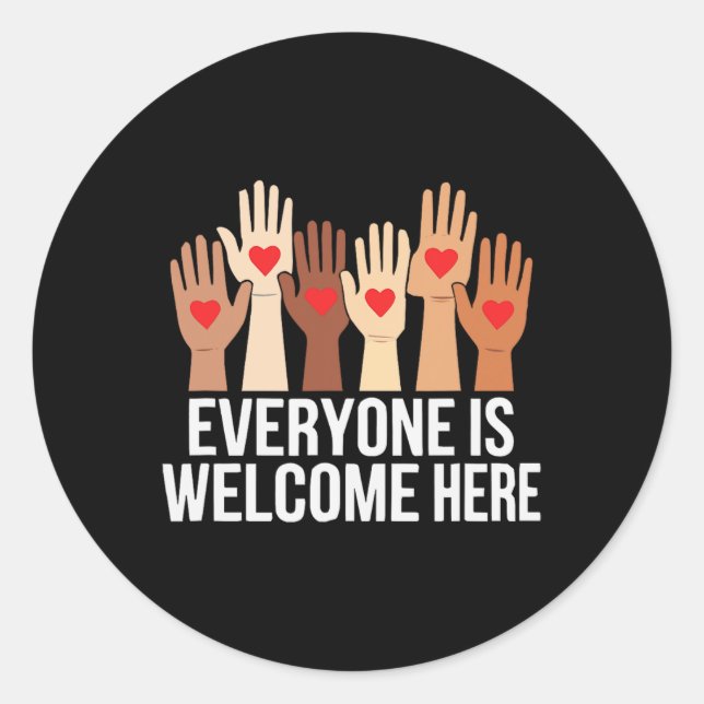 Everyone Is Welcome Here Idaho Teacher 65  Classic Round Sticker (Front)