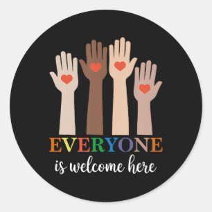 Everyone Is Welcome Here Idaho Teacher 73 Classic Round Sticker