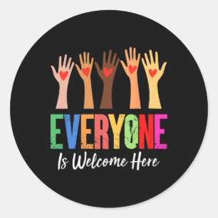 Everyone Is Welcome Here Idaho Teacher 76 Classic Round Sticker