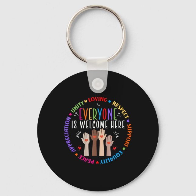 Everyone Is Welcome Here Idaho Teacher 7  Key Ring (Front)