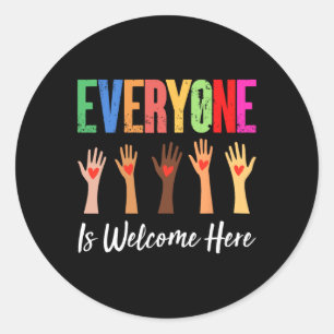 Everyone Is Welcome Here Idaho Teacher 80 Classic Round Sticker