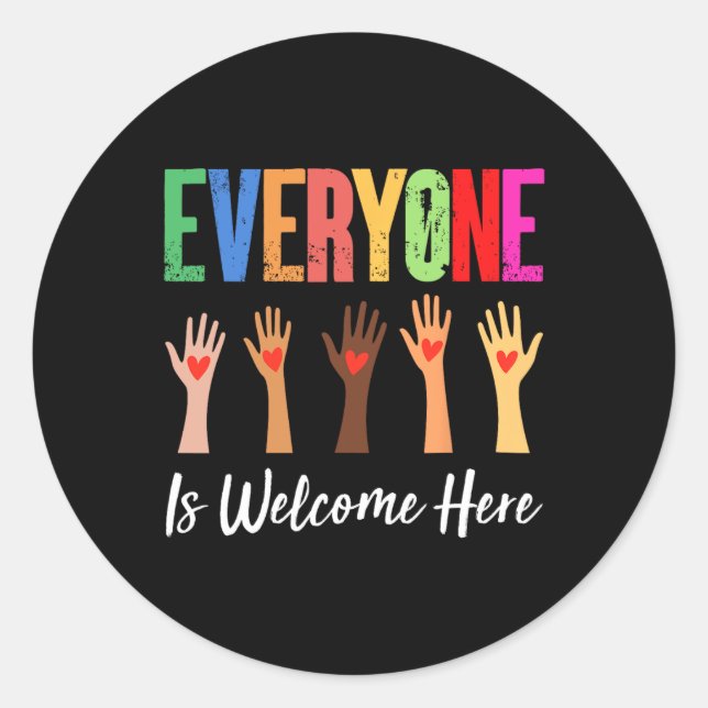 Everyone Is Welcome Here Idaho Teacher 80  Classic Round Sticker (Front)