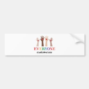 Everyone Is Welcome Here Idaho Teacher Bumper Sticker