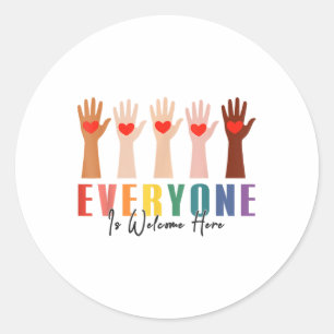 Everyone Is Welcome Here Idaho Teacher Classic Round Sticker