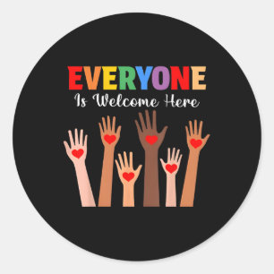 Everyone Is Welcome Here Idaho Teacher Classic Round Sticker