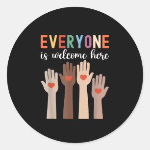 Everyone Is Welcome Here Idaho Teacher Classic Round Sticker