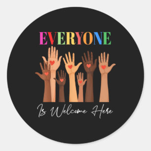 Everyone Is Welcome Here Idaho Teacher Classic Round Sticker