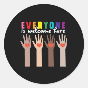 Everyone Is Welcome Here Idaho Teacher &#; Classic Round Sticker