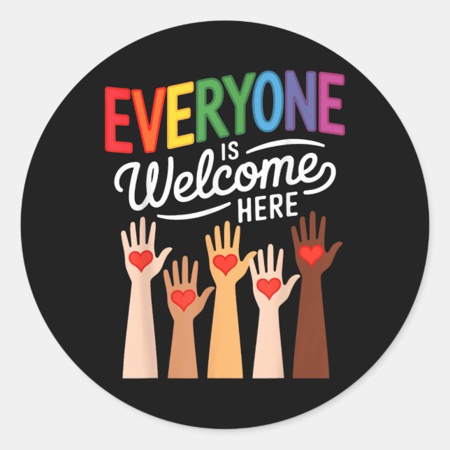 Everyone Is Welcome Here Idaho Teacher  Classic Round Sticker (Front)