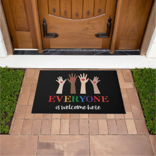 Everyone Is Welcome Here Idaho Teacher Doormat