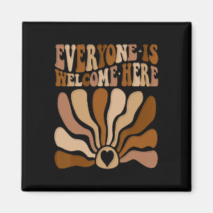 Everyone Is Welcome Here Idaho Teacher Flower Boho Magnet