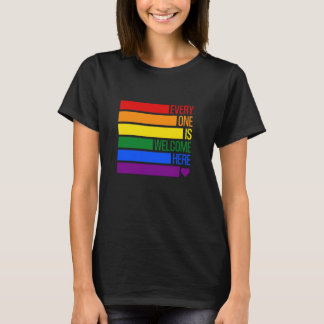 Everyone Is Welcome Here Idaho Teacher funny Gay L T-Shirt