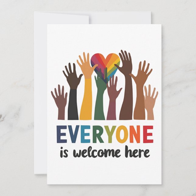 Everyone Is Welcome Here Idaho Teacher Holiday Card (Front)