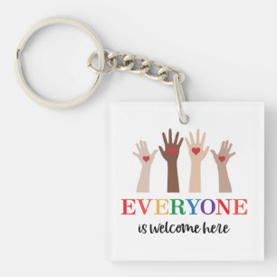 Everyone Is Welcome Here Idaho Teacher Key Ring