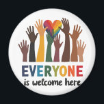 Everyone Is Welcome Here Idaho Teacher Magnet<br><div class="desc">protest,  diversity,  LGBTQ,  inclusivity,  social justice,  Black lives,  immigrants,  equality,  human rights,  activism</div>