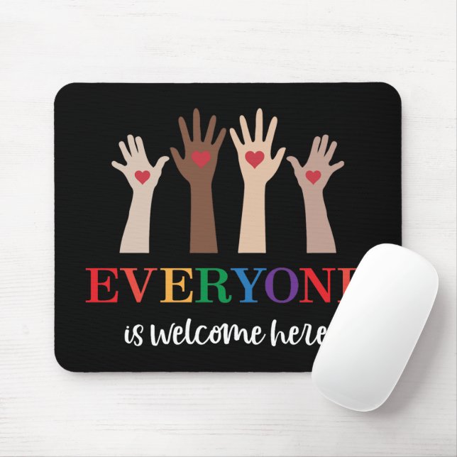 Everyone Is Welcome Here Idaho Teacher Mouse Mat (With Mouse)