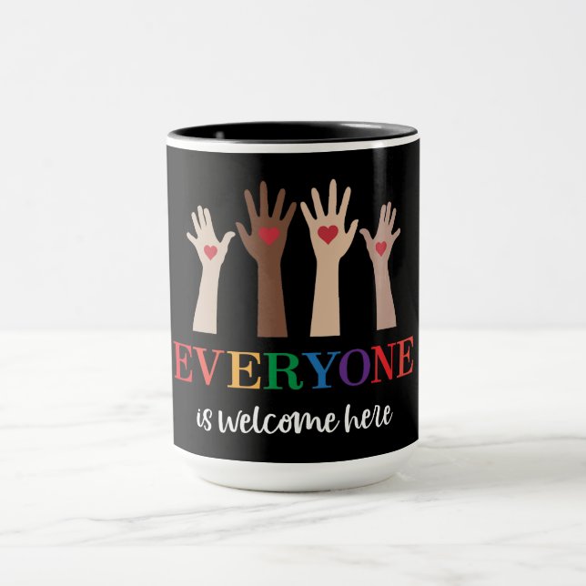 Everyone Is Welcome Here Idaho Teacher Mug (Center)