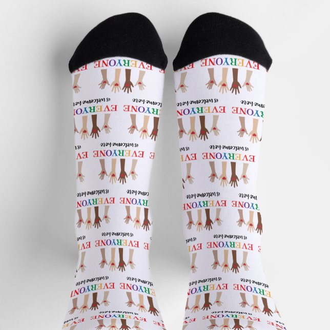 Everyone Is Welcome Here Idaho Teacher Socks (Top)