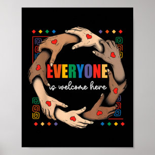 Everyone Is Welcome Here Idaho Teacher Student Wom Poster