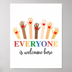 Everyone Is Welcome Here Idaho Teacher Support Men Poster
