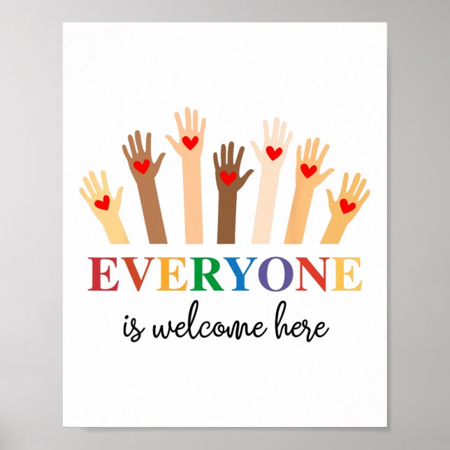 Everyone Is Welcome Here Idaho Teacher Support Men Poster (Front)