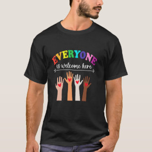 Everyone Is Welcome Here Idaho Teacher Support T-Shirt