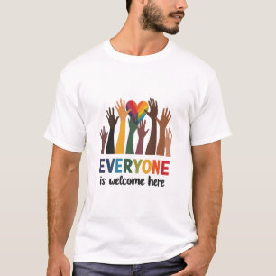Everyone Is Welcome Here Idaho Teacher T-Shirt