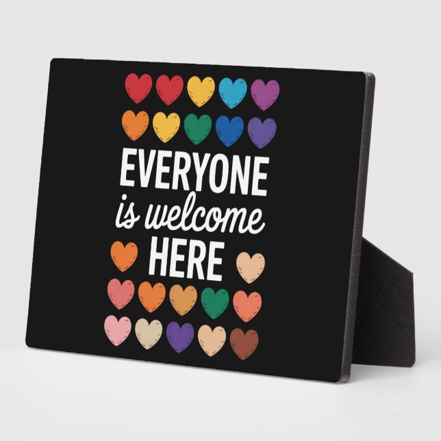 Everyone Is Welcome Here LGBTQ Plaque (Side)