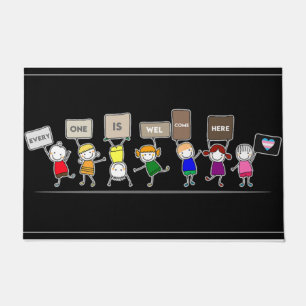 Everyone Is Welcome Here Mat, Cute Kids Doormat