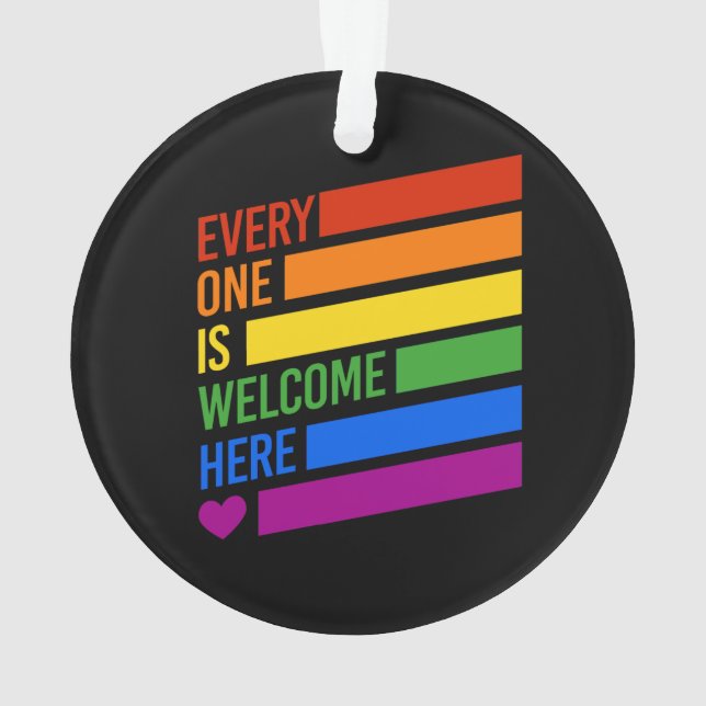 Everyone is Welcome Here Ornament (Back)