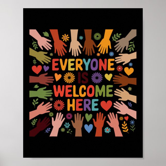 Everyone Is Welcome Here Students Support Idaho Te Poster (Front)