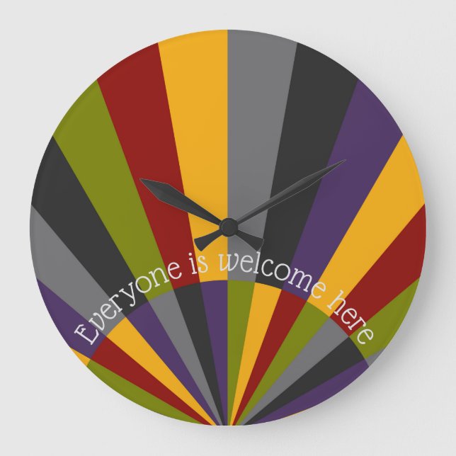Everyone is Welcome Here Sunrise Sunset Wall Clock (Front)