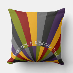 Everyone is Welcome Here Sunrise Throw Pillow