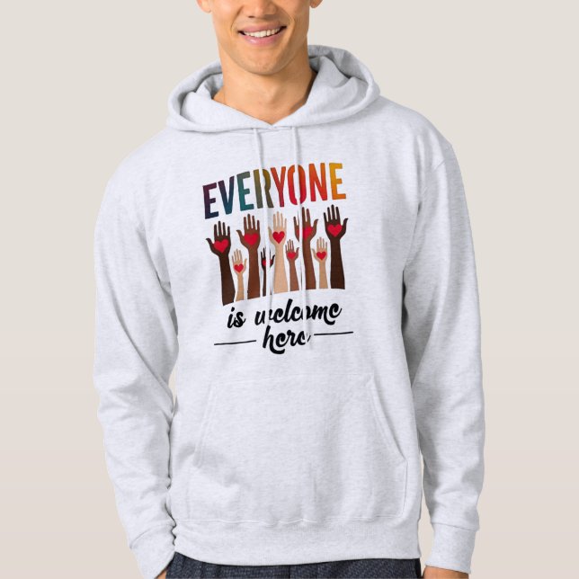 Everyone Is Welcome Here - USA Diversity & Unity Hoodie (Front)