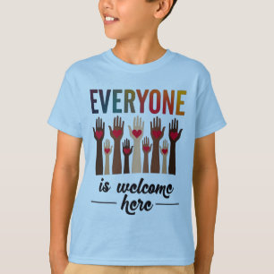 Everyone Is Welcome Here - USA Diversity & Unity T-Shirt
