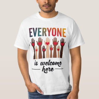 Everyone Is Welcome Here - USA Diversity & Unity T-Shirt