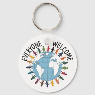 Everyone is welcome key ring