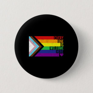Everyone Is Welcome To Trans Gay Lgbtq Rainbow Pri 6 Cm Round Badge
