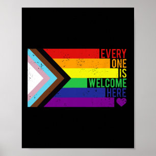Everyone Is Welcome To Trans Gay Lgbtq Rainbow Pri Poster