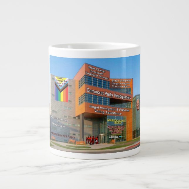 Everyone is welcome to vote as a democrat. large coffee mug (Front)