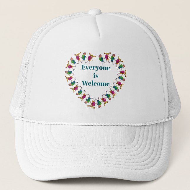 Everyone is Welcome Trucker Hat (Front)