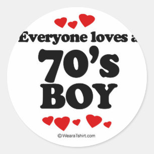 Everyone loves a 70's boy classic round sticker