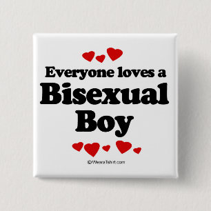 Everyone loves a bisexual 15 cm square badge