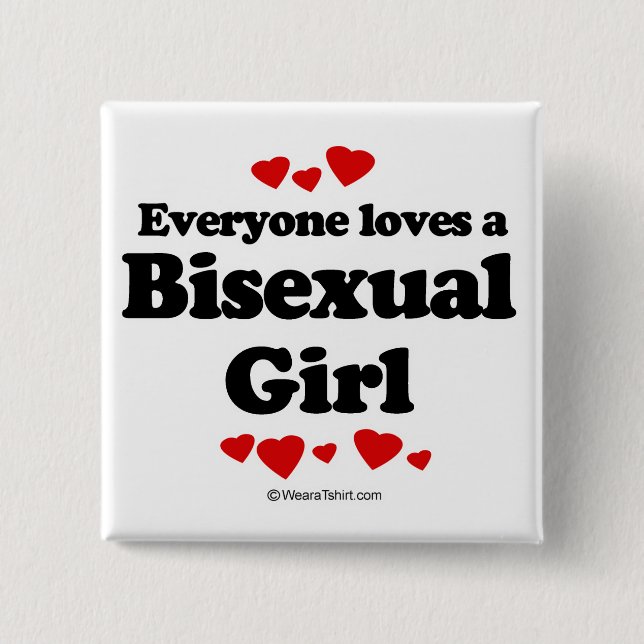 Everyone loves a bisexual boy 15 cm square badge (Front)