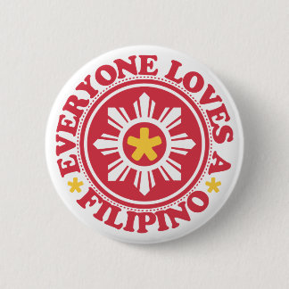 Everyone Loves a Filipino - Red 6 Cm Round Badge